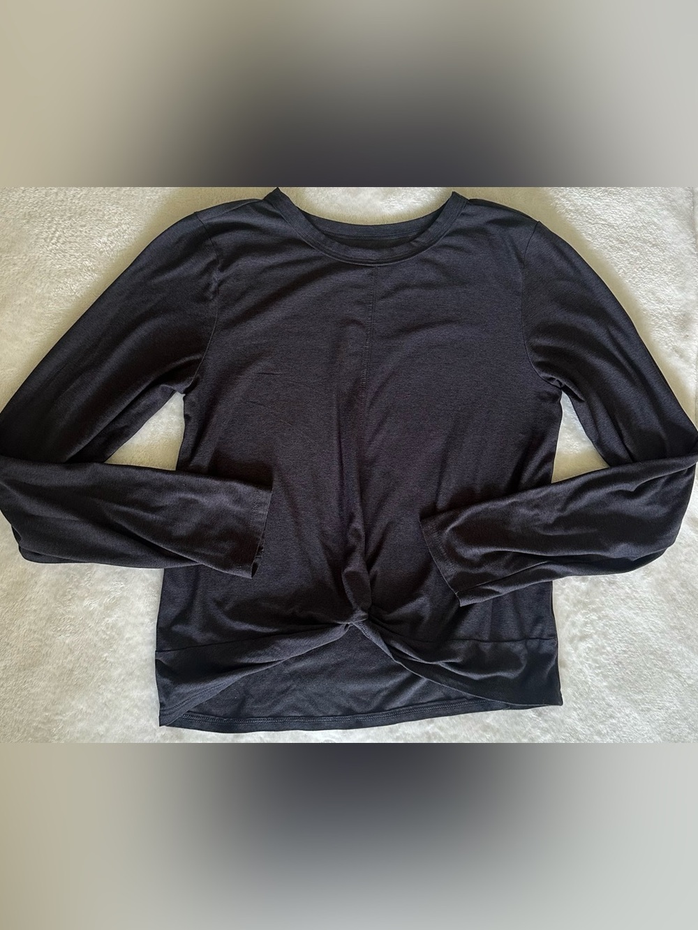 🌻Old Navy Dark Gray Active Cloud 94 Soft Long Sleeve Top With Front Twist Knot